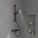 Casa si Gradina - Sanitare - Cazi si cabine de dus - Coloane si seturi de dus - Coloana dus Villeroy and Boch, 600 mm, 3 functii, etajera, mat, negru, TVS109004UK0K5 - Infinity.ro