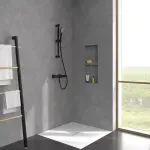 Casa si Gradina - Sanitare - Cazi si cabine de dus - Coloane si seturi de dus - Coloana dus Villeroy and Boch, 600 mm, 3 functii, etajera, mat, negru, TVS109004UK0K5 - Infinity.ro