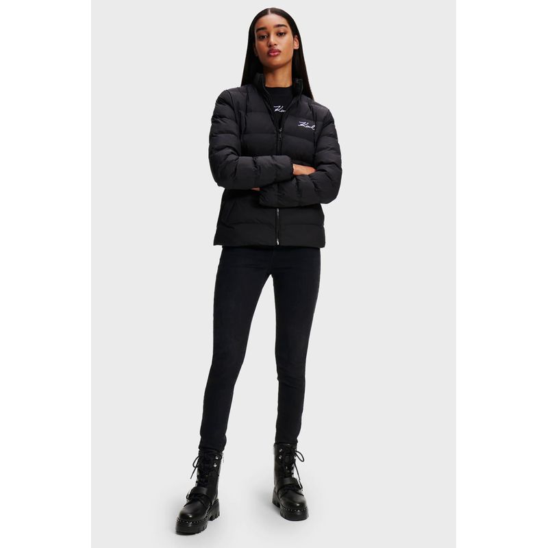 Fashion, accesorii si bijuterii - Femei - Imbracaminte femei - Jachete si geci femei - Jacheta scurta dama Karl Lagerfeld A1W15049 Negru S INTL - Infinity.ro