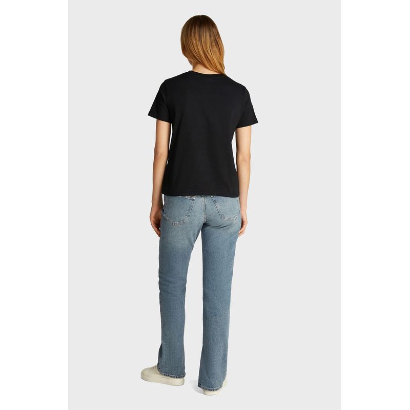Fashion, accesorii si bijuterii - Femei - Imbracaminte femei - Tricouri si topuri femei - Tricou dama  Calvin Klein Jeans  J20J225084 XS INTL Negru - Infinity.ro