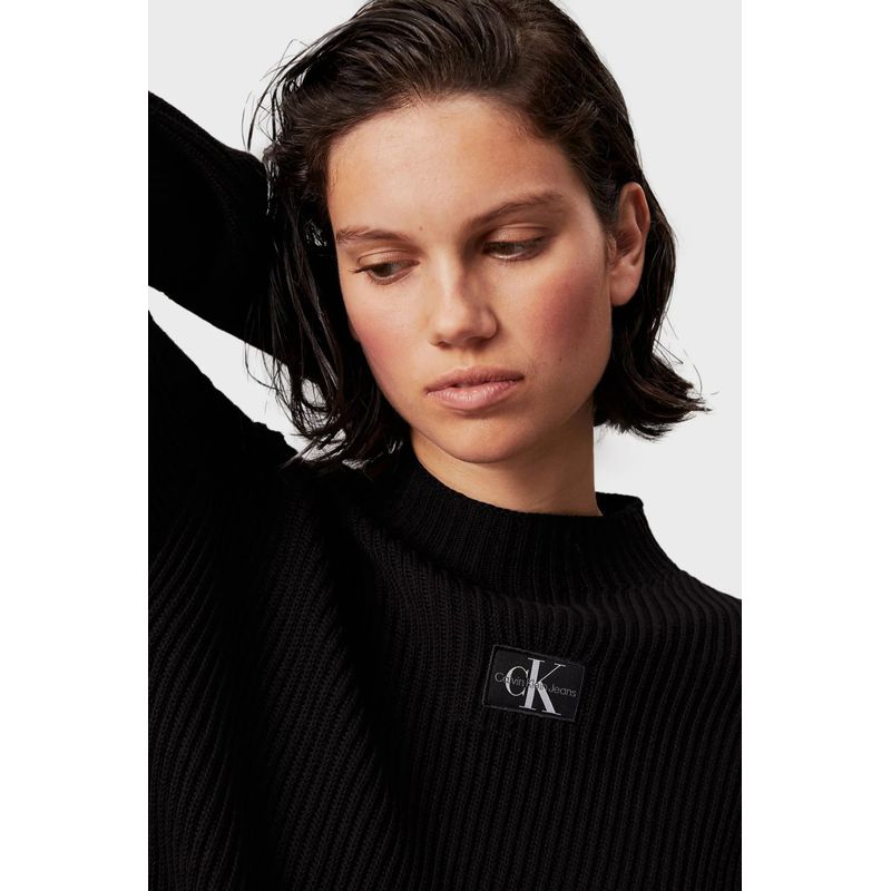 Fashion, accesorii si bijuterii - Femei - Imbracaminte femei - Pulovere femei - Pulover dama Calvin Klein Jeans  J20J223609 Negru XS INTL - Infinity.ro