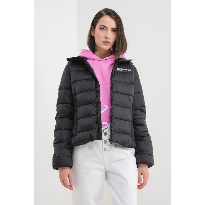 Fashion, accesorii si bijuterii - Femei - Imbracaminte femei - Jachete si geci femei - Geaca dama Karl Lagerfeld Jeans A3W15026 Negru M INTL - Infinity.ro