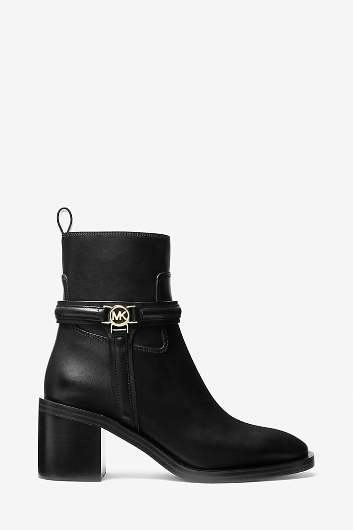 Botine din piele Michael Kors Mindy 49F4MNME5L Negru