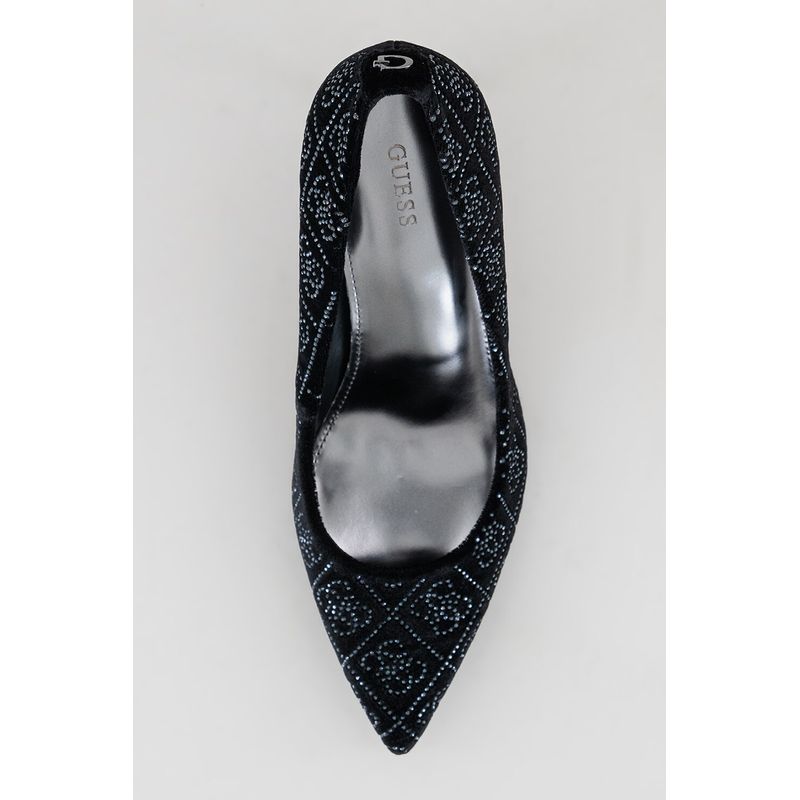 Fashion, accesorii si bijuterii - Femei - Incaltaminte femei - Pantofi femei - Pantofi stiletto Guess cu aspect de catifea Rican 36 EU Negru - Infinity.ro
