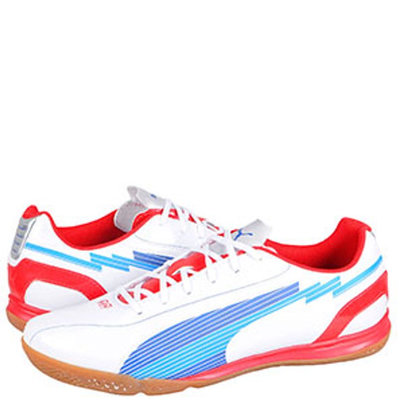 Sport si Outdoor - Echipament Sportiv - Incaltaminte sport - Pantofi sport - Ghete fotbal sala Puma EvoSPEED 5 IT, white-limoges-red 46 - Infinity.ro