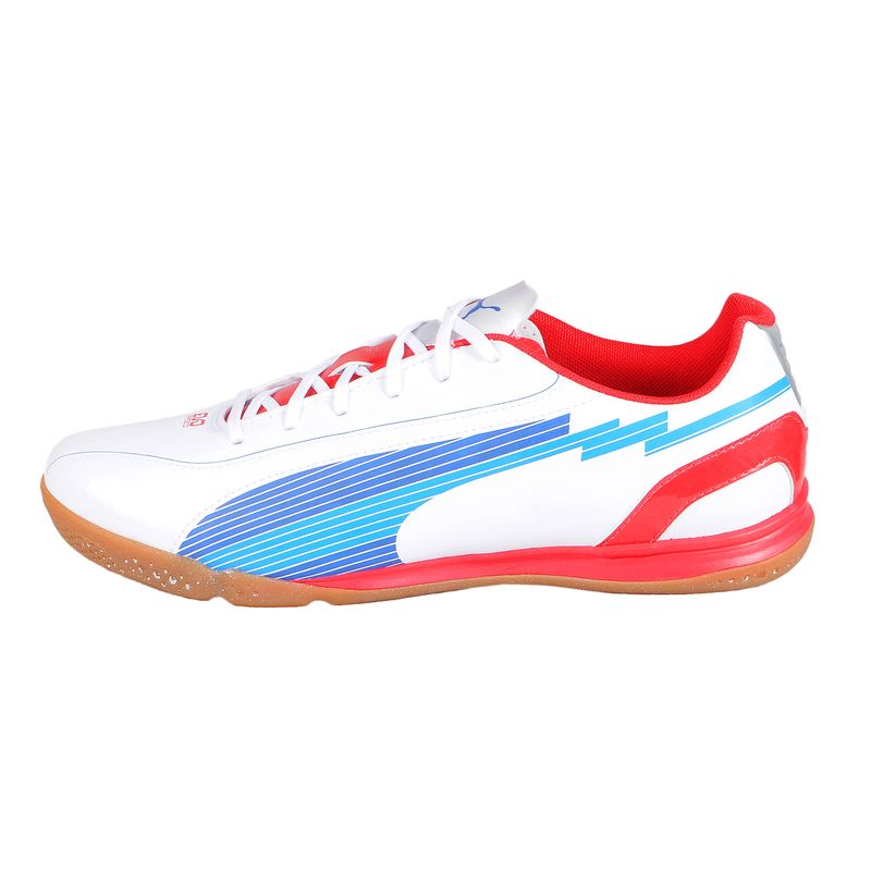 Sport si Outdoor - Echipament Sportiv - Incaltaminte sport - Pantofi sport - Ghete fotbal sala Puma EvoSPEED 5 IT, white-limoges-red 46 - Infinity.ro
