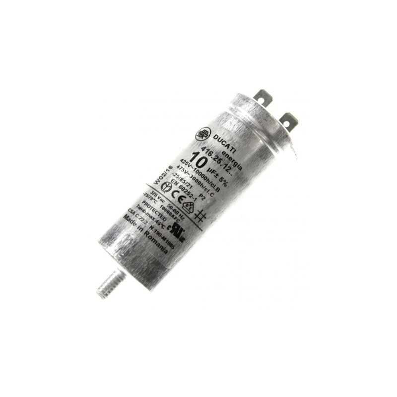 Electronice si Electrocasnice - Masini si uscatoare de rufe - Accesorii masini de spalat si uscatoare - Condensator Ducati 10uF pentru uscator de haine 416251229 Electrolux AEG 1250020615 compatibil - Infinity.ro