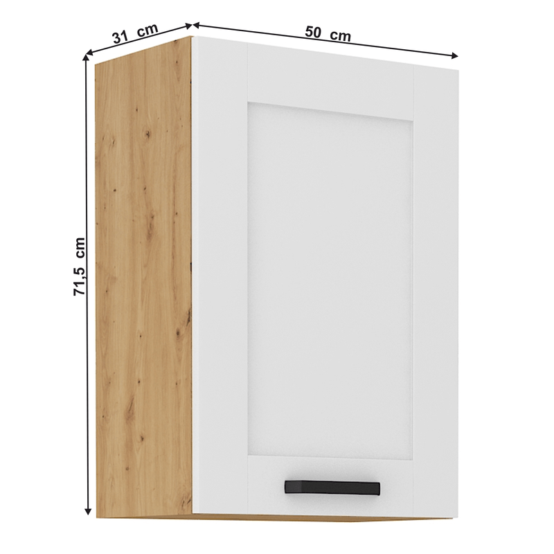 Casa si Gradina - Mobilier - Dulapuri si sifoniere - Dulapuri - Dulap superior, alb/stejar artizan, LULA 50 G-72 1F - Infinity.ro