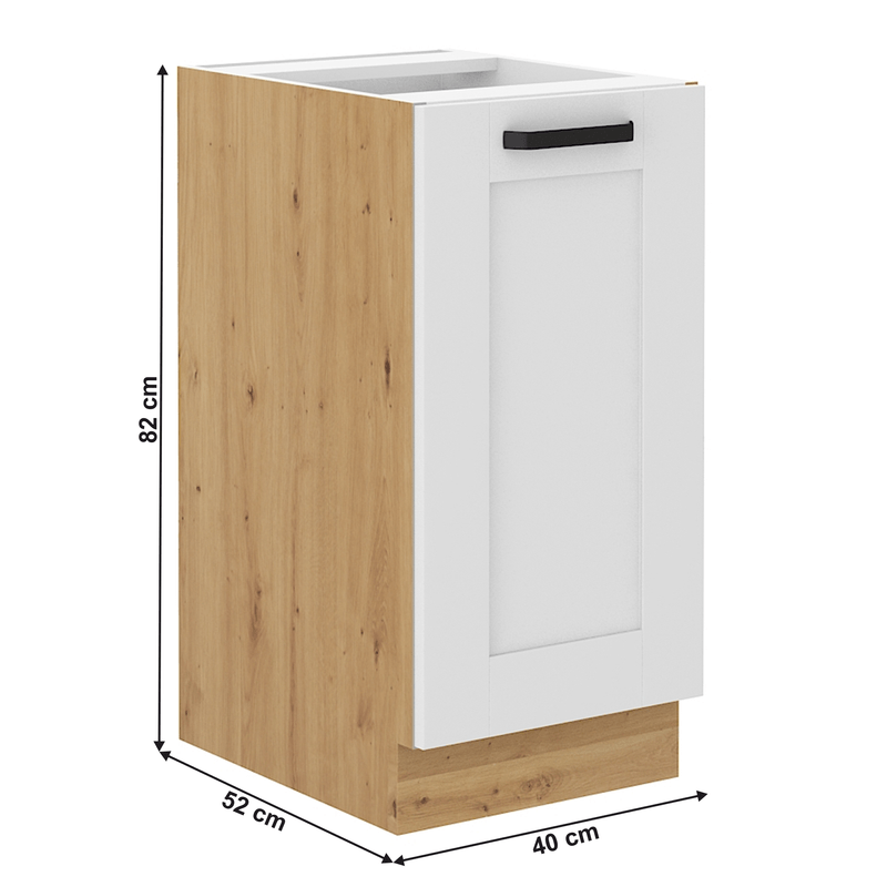 Casa si Gradina - Mobilier - Dulapuri si sifoniere - Dulapuri - Dulap inferior, alb/stejar artizan, LULA 40D 1F BB - Infinity.ro