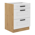 Casa si Gradina - Mobilier - Dulapuri si sifoniere - Dulapuri - Dulap inferior, alb/stejar artizan, LULA 60 D 3S BB - Infinity.ro