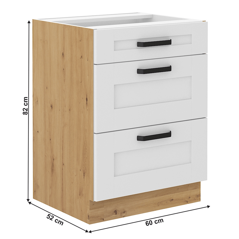 Casa si Gradina - Mobilier - Dulapuri si sifoniere - Dulapuri - Dulap inferior, alb/stejar artizan, LULA 60 D 3S BB - Infinity.ro