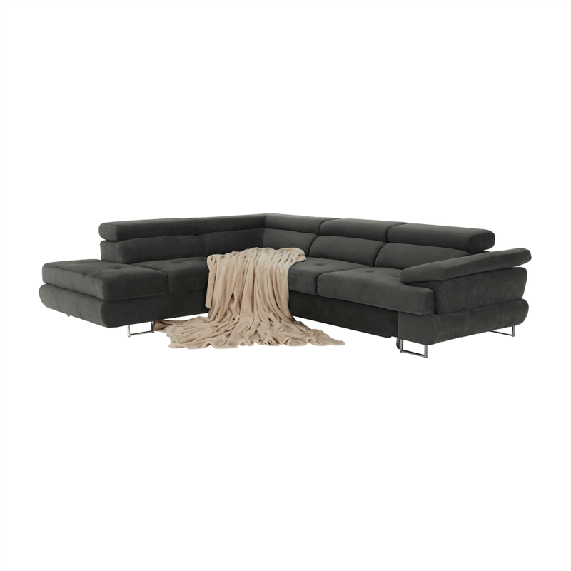 Casa si Gradina - Mobilier - Canapele si coltare - Canapele - Set canapea cu spatiu de depozitare, gri, material textil, stanga, BUTON R - Infinity.ro