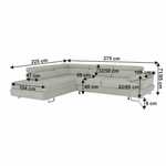 Casa si Gradina - Mobilier - Canapele si coltare - Canapele - Set canapea cu spatiu de depozitare, gri deschis, material textil, stanga, BUTON R - Infinity.ro