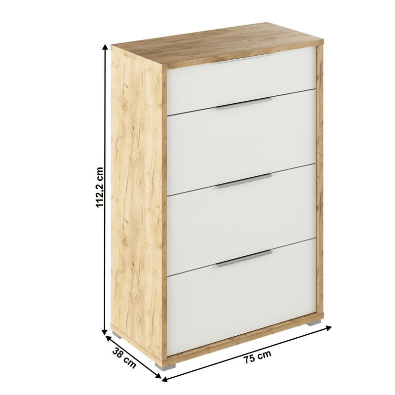 Casa si Gradina - Mobilier - Comode si corpuri - Comode - Comoda cu sertare, stejar artizan/alba, RIOMA TYP 22 - Infinity.ro