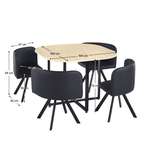 Casa si Gradina - Mobilier - Seturi de mobilier - Seturi bucatarie - Set de mobilier dining 1+4, stejar/negru, BEVIS NEW - Infinity.ro