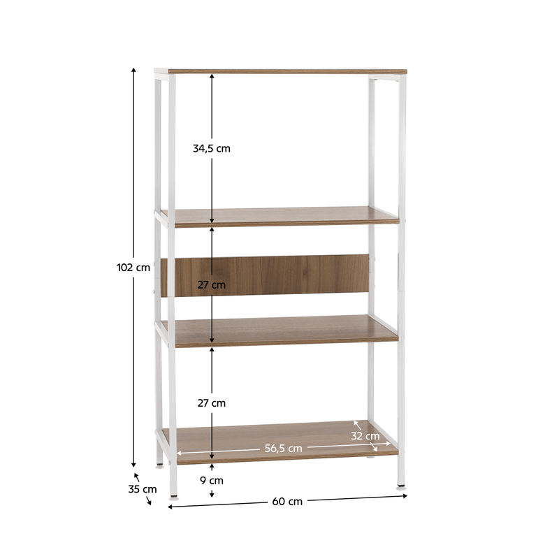 Casa si Gradina - Mobilier - Biblioteci si rafturi - Rafturi - Raft cu 4 polite, stejar sonoma/ alb, SALVE - Infinity.ro