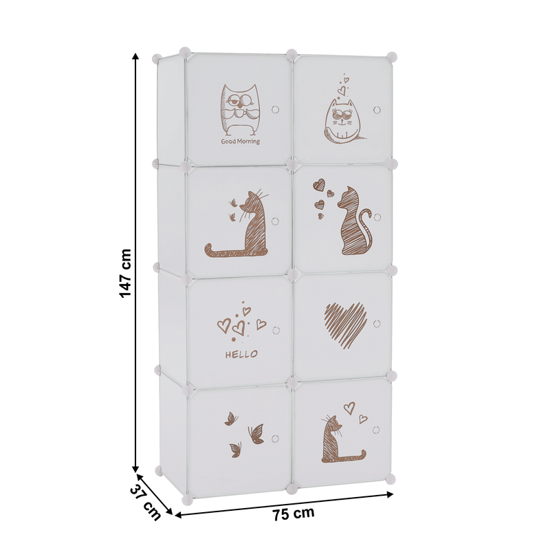 Casa si Gradina - Mobilier - Dulapuri si sifoniere - Dulapuri - Dulap modular pentru copii, model alb / maro, KIRBY - Infinity.ro