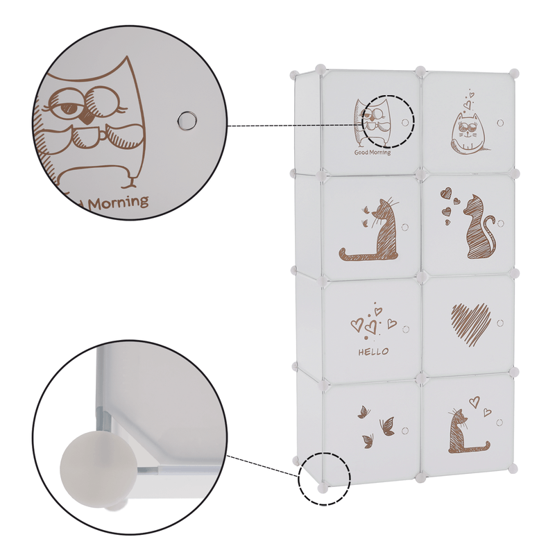 Casa si Gradina - Mobilier - Dulapuri si sifoniere - Dulapuri - Dulap modular pentru copii, model alb / maro, KIRBY - Infinity.ro