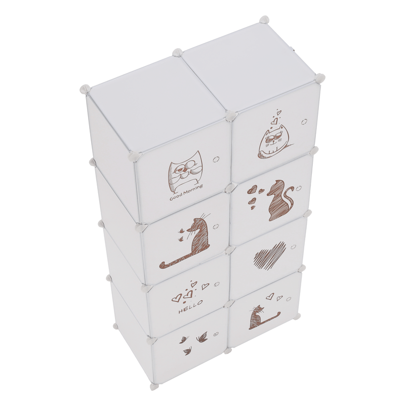 Casa si Gradina - Mobilier - Dulapuri si sifoniere - Dulapuri - Dulap modular pentru copii, model alb / maro, KIRBY - Infinity.ro