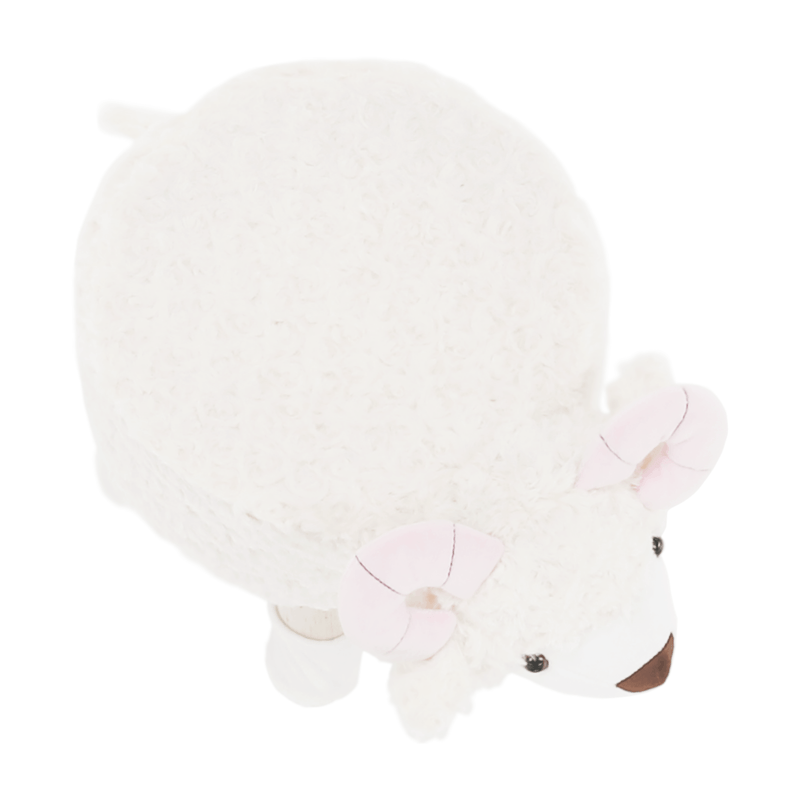 Casa si Gradina - Mobilier - Scaune si fotolii - Fotolii - Fotoliu in forma de oaie, tesatura catifea alb / roz / natural, LOLA - Infinity.ro