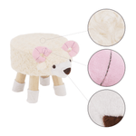 Casa si Gradina - Mobilier - Scaune si fotolii - Fotolii - Fotoliu in forma de oaie, tesatura catifea alb / roz / natural, LOLA - Infinity.ro