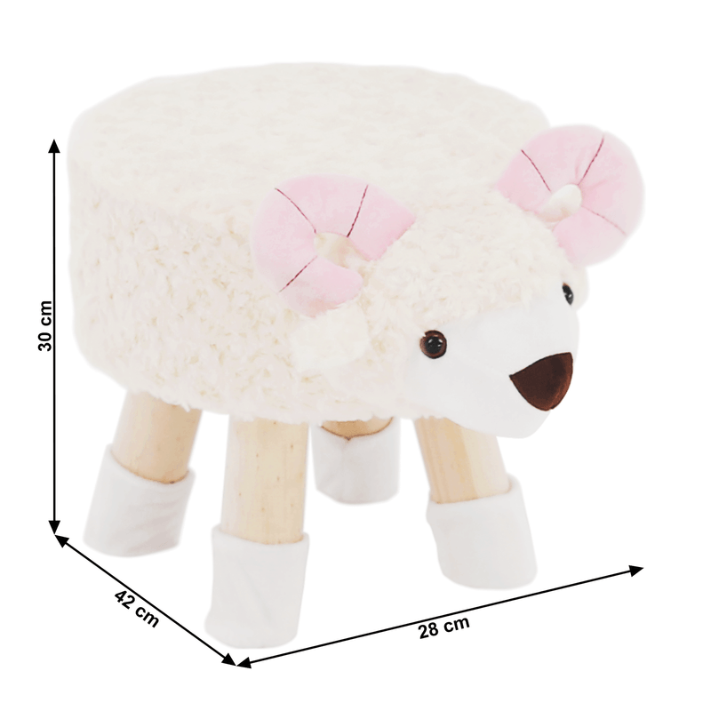 Casa si Gradina - Mobilier - Scaune si fotolii - Fotolii - Fotoliu in forma de oaie, tesatura catifea alb / roz / natural, LOLA - Infinity.ro