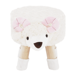 Casa si Gradina - Mobilier - Scaune si fotolii - Fotolii - Fotoliu in forma de oaie, tesatura catifea alb / roz / natural, LOLA - Infinity.ro