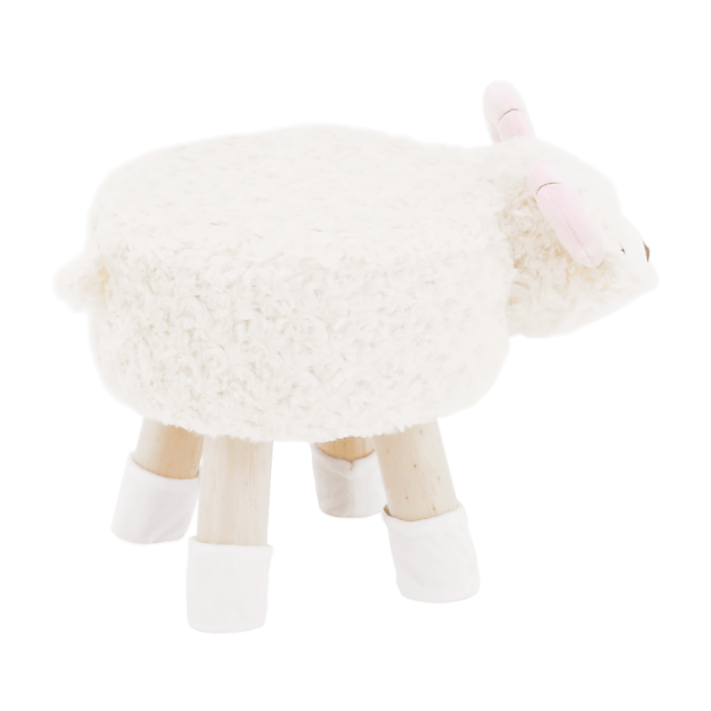 Casa si Gradina - Mobilier - Scaune si fotolii - Fotolii - Fotoliu in forma de oaie, tesatura catifea alb / roz / natural, LOLA - Infinity.ro