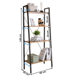 Casa si Gradina - Mobilier - Biblioteci si rafturi - Rafturi - Polita, 4 rafturi, stejar / negru, THEA - Infinity.ro