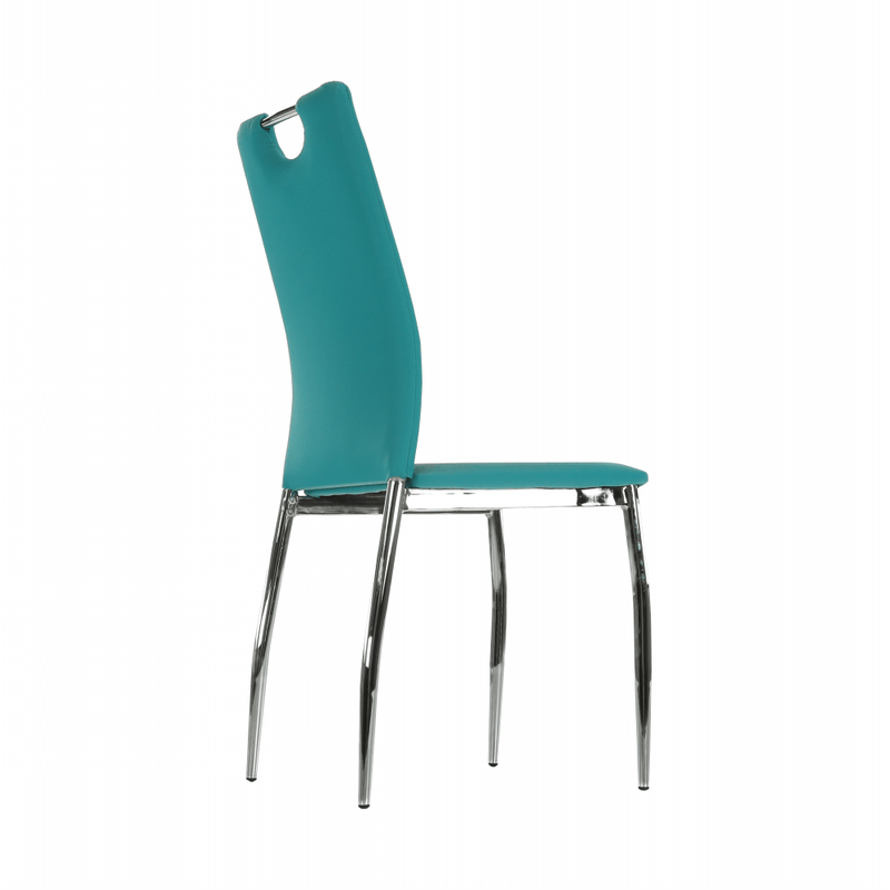 Casa si Gradina - Mobilier - Scaune si fotolii - Scaune - Scaun bucatarie, piele ecologica albastru petrol/crom, OLIVA NEW - Infinity.ro