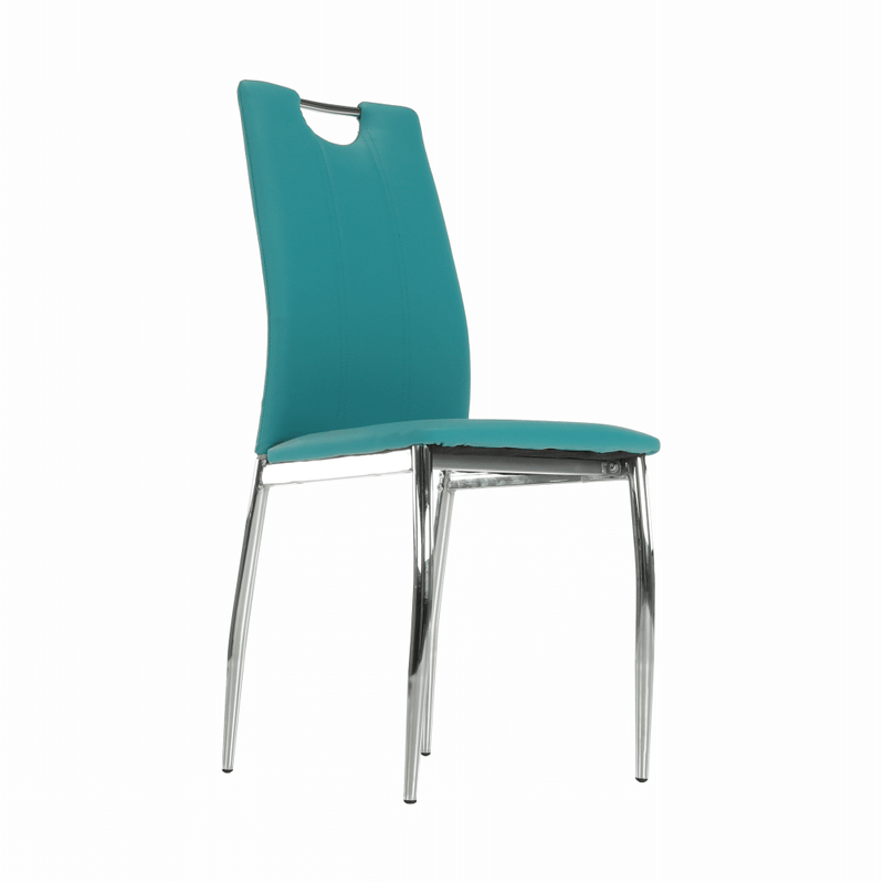 Casa si Gradina - Mobilier - Scaune si fotolii - Scaune - Scaun bucatarie, piele ecologica albastru petrol/crom, OLIVA NEW - Infinity.ro