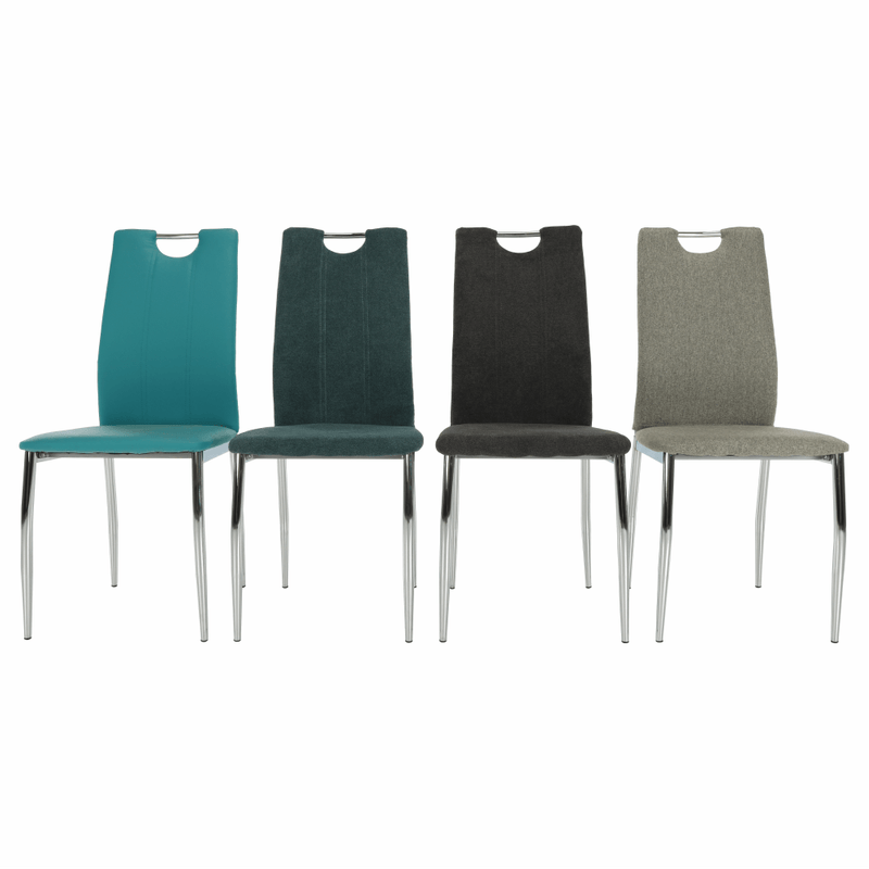 Casa si Gradina - Mobilier - Scaune si fotolii - Scaune - Scaun bucatarie, piele ecologica albastru petrol/crom, OLIVA NEW - Infinity.ro