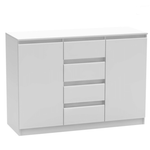 Casa si Gradina - Mobilier - Comode si corpuri - Comode - Comoda cu 2 usi si 4 sertare, alba, HANY NEW 010 - Infinity.ro