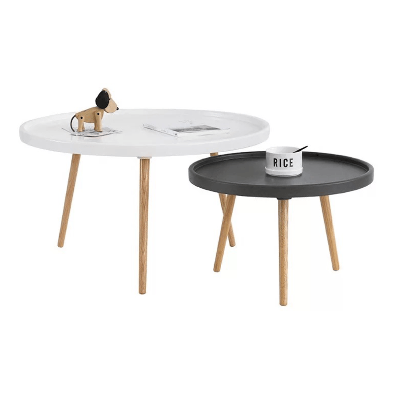 Casa si Gradina - Mobilier - Mese si birouri - Masute de cafea - Masuta auxiliara, alb/natural, SANSE TYP 1 - Infinity.ro