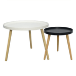 Casa si Gradina - Mobilier - Mese si birouri - Masute de cafea - Masuta auxiliara, alb/natural, SANSE TYP 1 - Infinity.ro