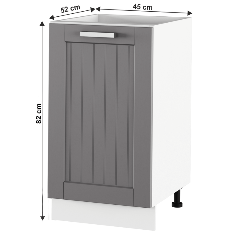 Casa si Gradina - Mobilier - Dulapuri si sifoniere - Dulapuri - Dulap inferior, gri inchis/alb, JULIA TYP 54 - Infinity.ro