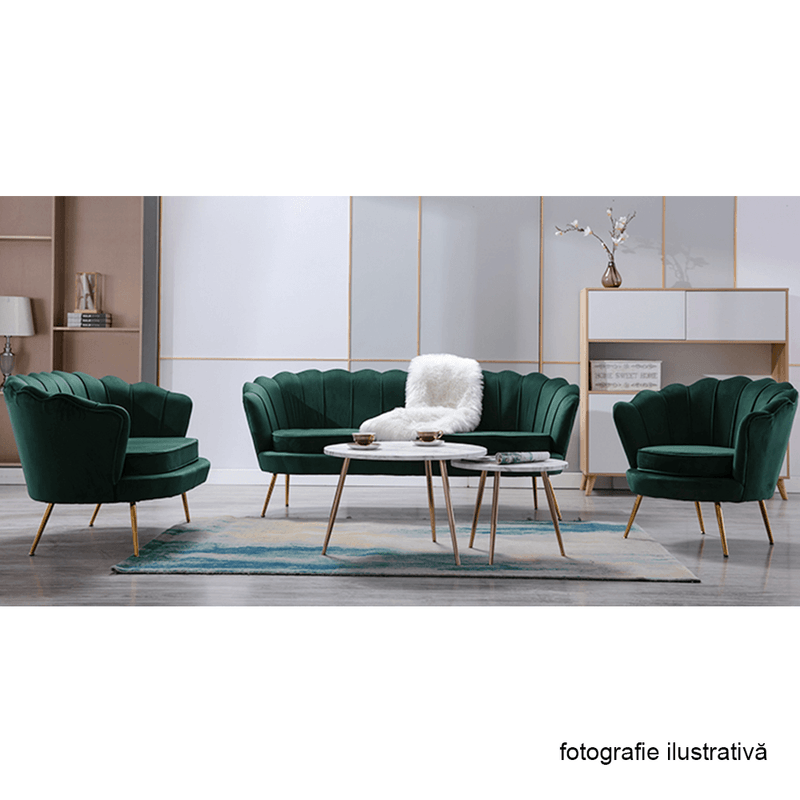 Casa si Gradina - Mobilier - Scaune si fotolii - Fotolii - Fotoliu in stil Art-deco, catifea Velvet smarald/crom auriu, NOBLIN - Infinity.ro