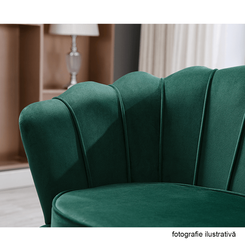 Casa si Gradina - Mobilier - Scaune si fotolii - Fotolii - Fotoliu in stil Art-deco, catifea Velvet smarald/crom auriu, NOBLIN - Infinity.ro