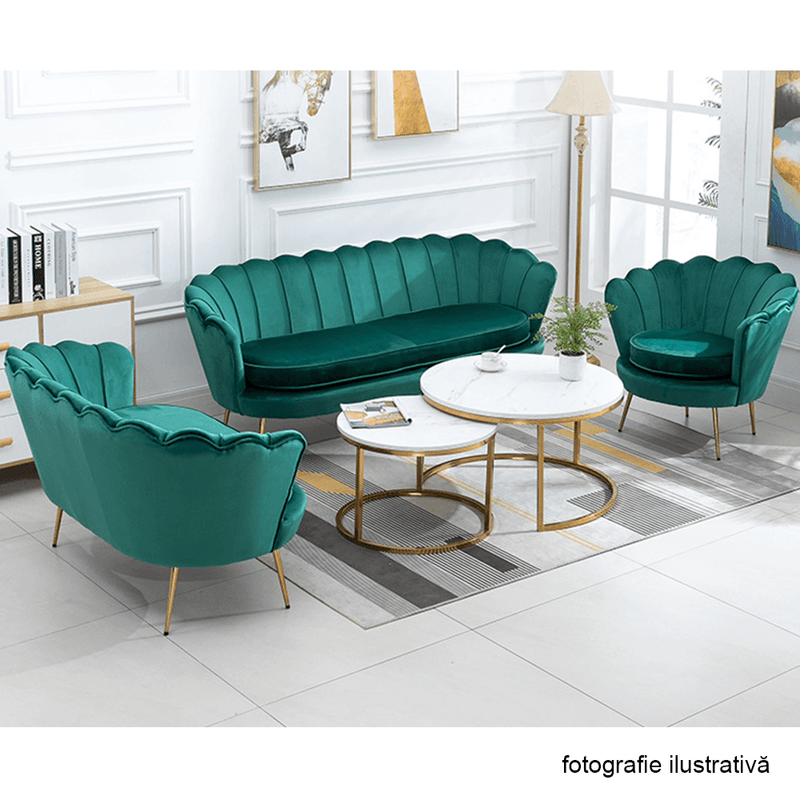 Casa si Gradina - Mobilier - Scaune si fotolii - Fotolii - Fotoliu in stil Art-deco, catifea Velvet smarald/crom auriu, NOBLIN - Infinity.ro