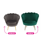 Casa si Gradina - Mobilier - Scaune si fotolii - Fotolii - Fotoliu in stil Art-deco, catifea Velvet smarald/crom auriu, NOBLIN - Infinity.ro