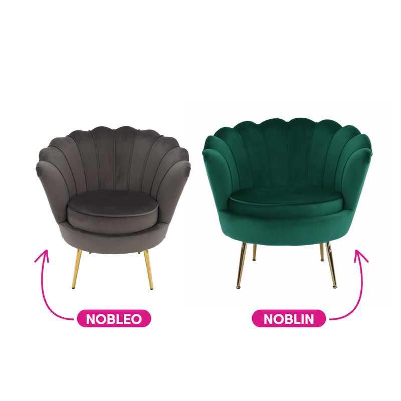Casa si Gradina - Mobilier - Scaune si fotolii - Fotolii - Fotoliu in stil Art-deco, catifea Velvet smarald/crom auriu, NOBLIN - Infinity.ro