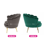 Casa si Gradina - Mobilier - Scaune si fotolii - Fotolii - Fotoliu in stil Art-deco, catifea Velvet smarald/crom auriu, NOBLIN - Infinity.ro