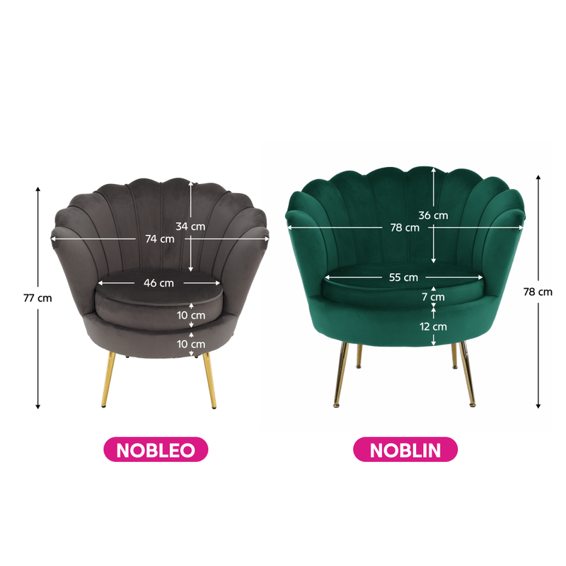 Casa si Gradina - Mobilier - Scaune si fotolii - Fotolii - Fotoliu in stil Art-deco, catifea Velvet smarald/crom auriu, NOBLIN - Infinity.ro