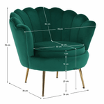 Casa si Gradina - Mobilier - Scaune si fotolii - Fotolii - Fotoliu in stil Art-deco, catifea Velvet smarald/crom auriu, NOBLIN - Infinity.ro