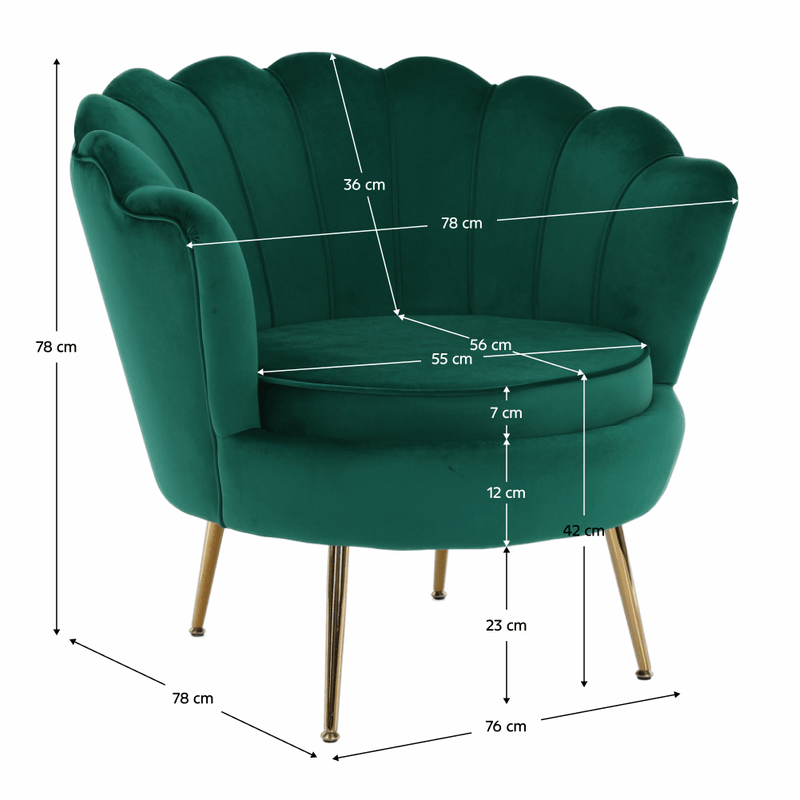 Casa si Gradina - Mobilier - Scaune si fotolii - Fotolii - Fotoliu in stil Art-deco, catifea Velvet smarald/crom auriu, NOBLIN - Infinity.ro