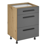 Casa si Gradina - Mobilier - Dulapuri si sifoniere - Dulapuri - Dulap de jos, stejar artizanal / gri mat, cu maner, LANGEN D60S3 U - Infinity.ro