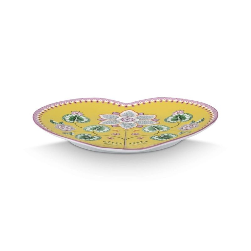 Casa si Gradina - Bucatarie si vesela - Vesela si tacamuri - Farfurii si boluri - Set 2 farfurii, forma de inima, Pip Studio, Yellow, 21.5 cm, colectia Lily & Lotus - Infinity.ro