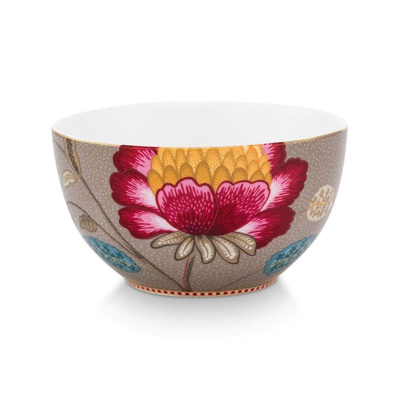 Casa si Gradina - Bucatarie si vesela - Vesela si tacamuri - Farfurii si boluri - Bol din portelan, Pip Studio, Khaki, 15 cm, colectia Blooming Tales - Infinity.ro