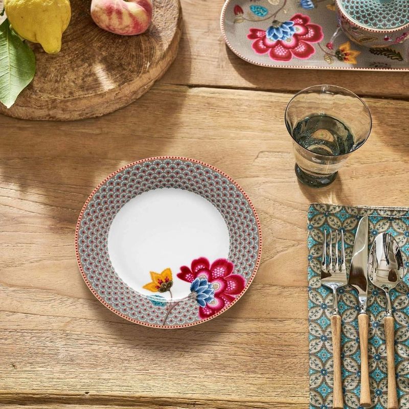 Casa si Gradina - Bucatarie si vesela - Vesela si tacamuri - Farfurii si boluri - Farfurie din portelan, Pip Studio, Khaki, 23 cm, colectia Blooming Tales - Infinity.ro