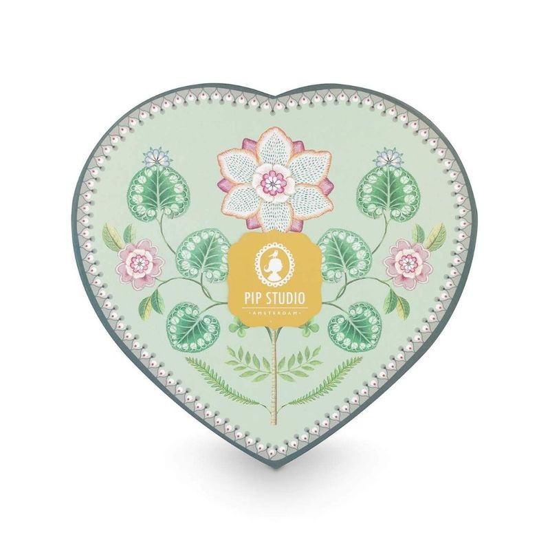 Casa si Gradina - Bucatarie si vesela - Vesela si tacamuri - Farfurii si boluri - Set 2 farfurii, forma de inima, Pip Studio, Light Green, 21.5 cm, colectia Lily & Lotus - Infinity.ro